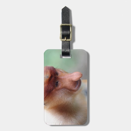 Proboscis monkey Labuk Bay Borneo Bagagelabel (Voorkant verticaal)