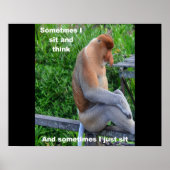 Proboscis Monkey - Soms ga ik zitten en denk ik Poster (Voorkant)
