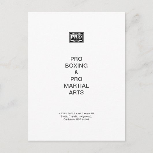 #PROBOXING & #PROMARTIALARTS FEESTDAGENKAART (Voorkant)