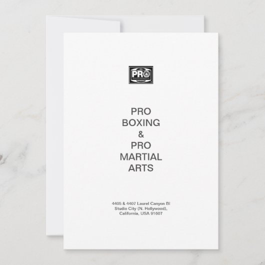 #PROBOXING & #PROMARTIALARTS FEESTDAGENKAART (Voorkant)