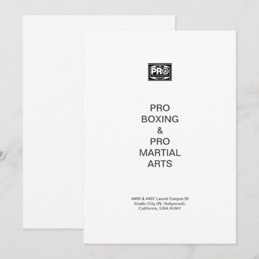 #PROBOXING & #PROMARTIALARTS FEESTDAGENKAART (Voorkant / Achterkant)