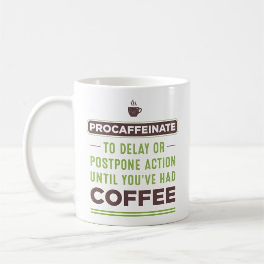 PROCAFFEINATE Definition koffie Mok (Links)