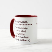 Procaffeinate Funny Mug for Coffee Addics Lovers Mok (Voorkant links)