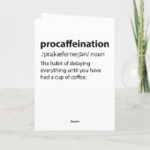 Procaffeinatie Funny Dictionary Definition Feestdagen Kaart (Achterkant)
