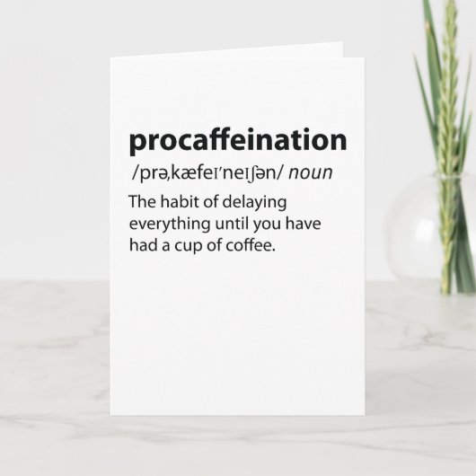 Procaffeinatie Funny Dictionary Definition Feestdagen Kaart (Voorkant)