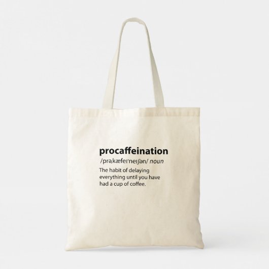 Procaffeinatie Funny Dictionary Definition Tote Bag (Achterkant)