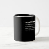 Procaffeinatie Funny Dictionary Definition Tweekleurige Koffiemok (Voorkant rechts)