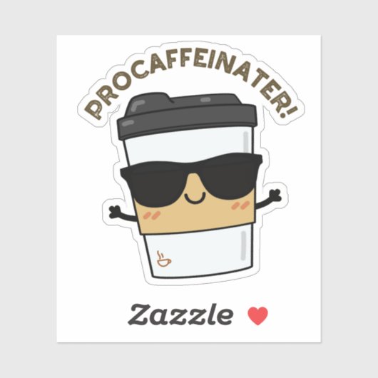Procaffeinator Grappige cafeïne koffie grap  Sticker (Vel)