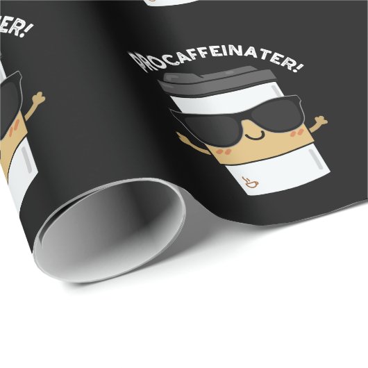 Procaffeinator Grappige Cafeïne Koffie Pun Donker  Cadeaupapier (Rol Hoek)