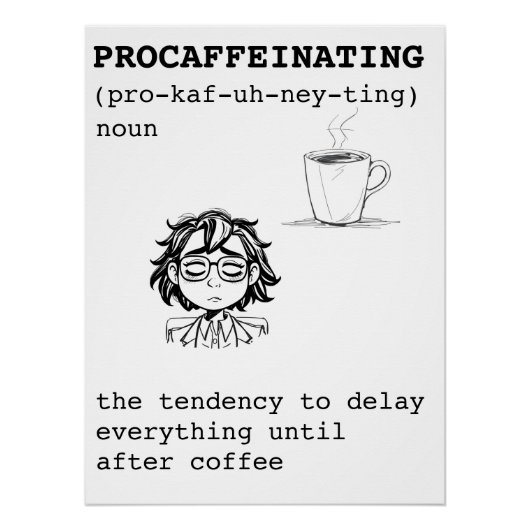 Procaffeïnehoudende definitie perfect poster (Voorkant)