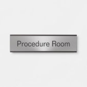 Procedure Kamer Nummer Zilver en Zwart Sjabloon Deurbordje (Voorkant)