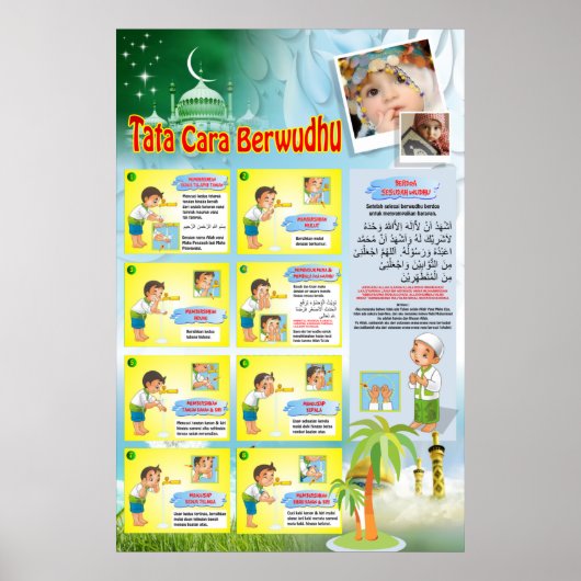 Procedure voor Wudhu in Indonesië Poster (Voorkant)