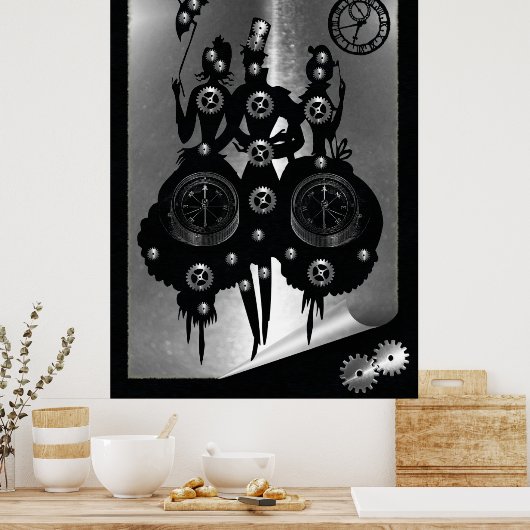 Proces Steampunk Silhouette Poster (Keuken)