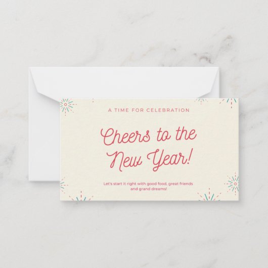 Proces van nieuwjaar notitiekaartje (Voorkant)