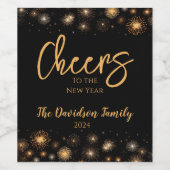 Proces van nieuwjaar wijn etiket (Enkel label)