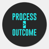 Process Greater Than Outcome Growth Mindset Motiva Ronde Sticker (Voorkant)