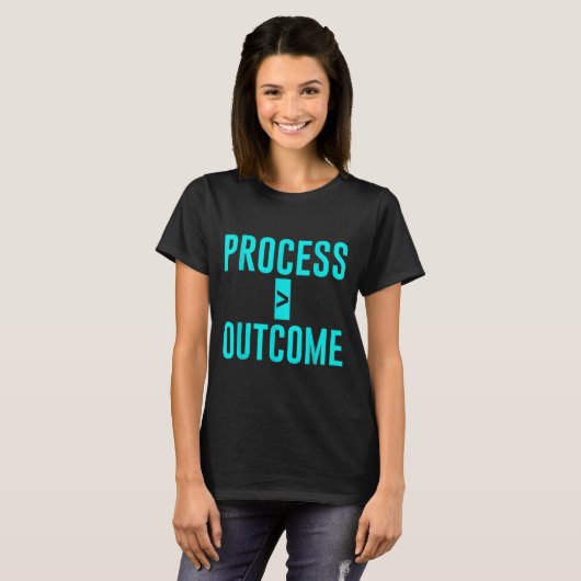 Process Greater Than Outcome Growth Mindset Motiva T-shirt (Voorkant volledig)
