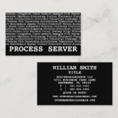 Processerver juridische terminologie visitekaartje (Voorkant / Achterkant)