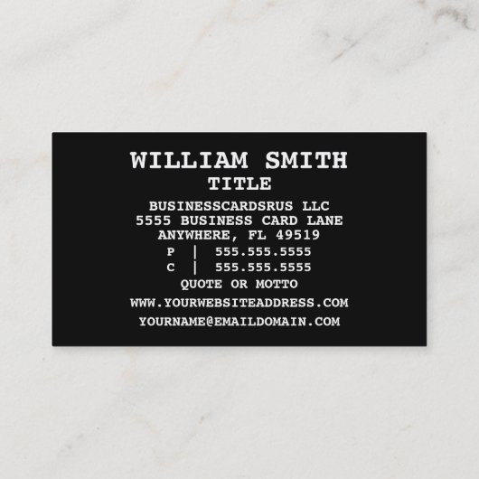 Processerver juridische terminologie visitekaartje (Achterkant)