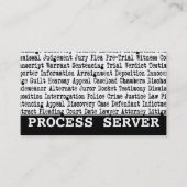 Processerver juridische terminologie visitekaartje (Voorkant)