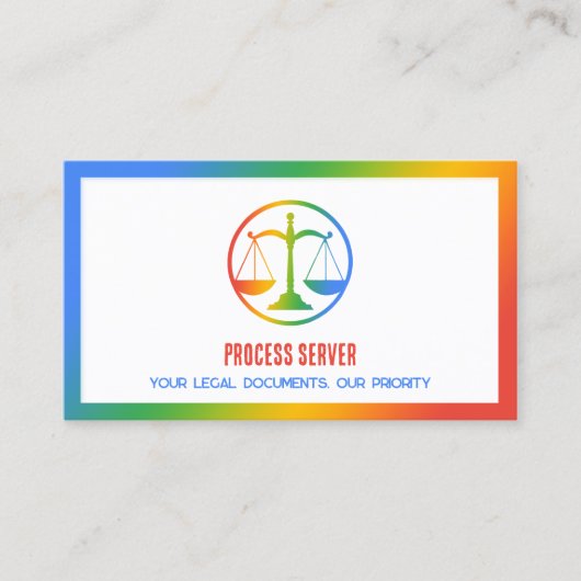 Processerver Kleurrijke Custom QR Visitekaartje (Voorkant)