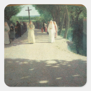 Processie 1892-1995 vierkante sticker