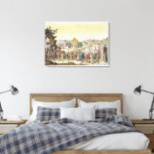 Processie aan een traditionele Taoïstische bruilof Canvas Afdruk (Insitu (Slaapkamer))