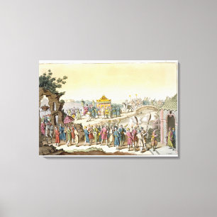 Processie aan een traditionele Taoïstische bruilof Canvas Afdruk
