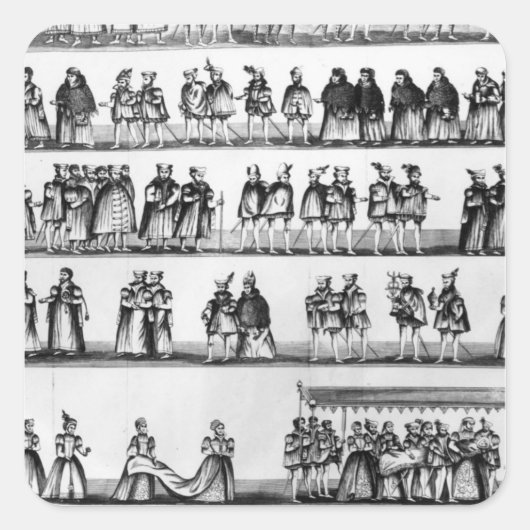 Processie bij de Christening van Prins Arthur Vierkante Sticker (Voorkant)