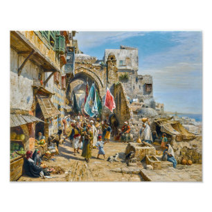 Processie in Jaffa   Gustav Bauernfeind   Foto Afdruk