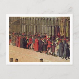 Processie op het St. Mark-plein, detail van musici Briefkaart