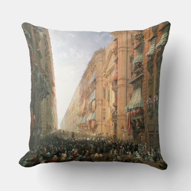 Processie van Corpus Christi in Via Dora Grossa, T Kussen (Voorkant)