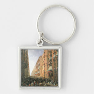 Processie van Corpus Christi in Via Dora Grossa, T Sleutelhanger