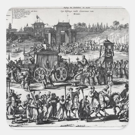 Processie van de poorten van Macau Vierkante Sticker (Voorkant)