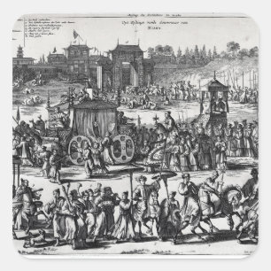 Processie van de poorten van Macau Vierkante Sticker
