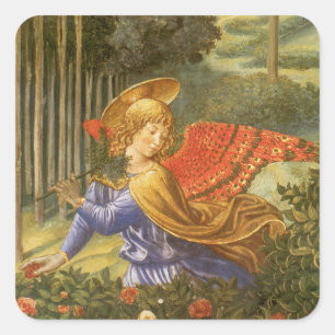 Processie van de Wijzen Engel door Benozzo Gozzoli Vierkante Sticker