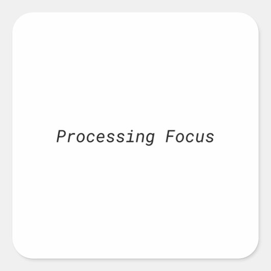 Processing Focus Minimalistische Schrijfmachine  Vierkante Sticker (Voorkant)