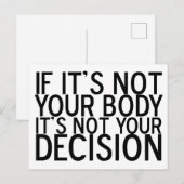 ProChoice Quote Pro Choice Right to Choose Briefkaart (Voorkant / Achterkant)