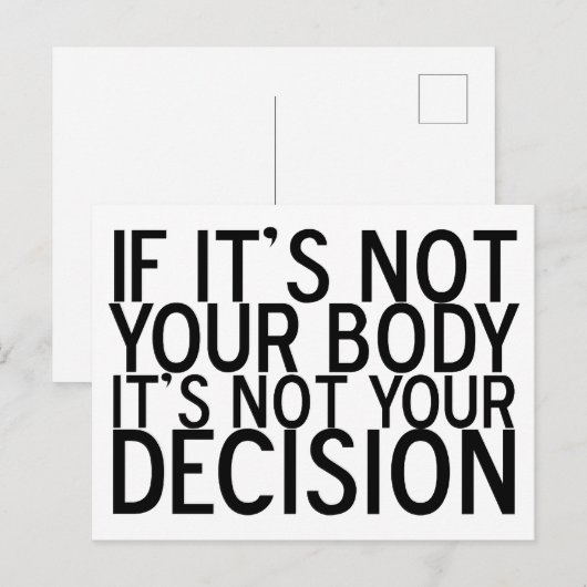 ProChoice Quote Pro Choice Right to Choose Briefkaart (Voorkant / Achterkant)