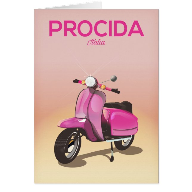 Procida Italië scooter vakantieposter (Voorkant)