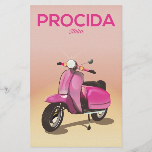 Procida Italy scooter vacation poster Briefpapier (Voorkant)