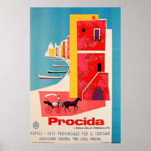 Procida-kust, Napels, Italië Poster