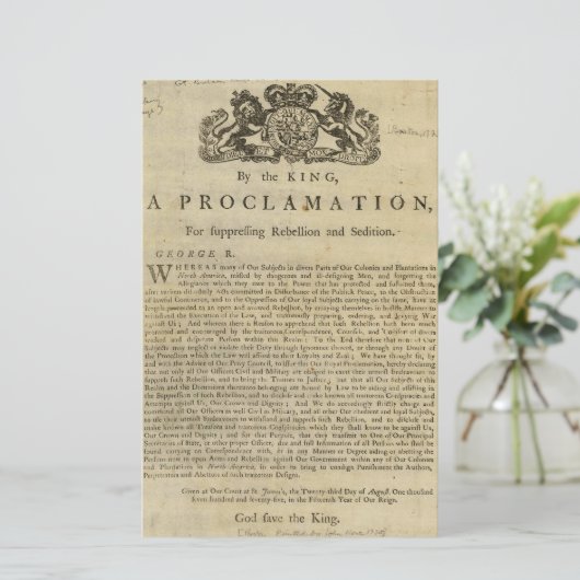 Proclamatie van de koning wegens onderdrukking van briefpapier (Staand voorkant)