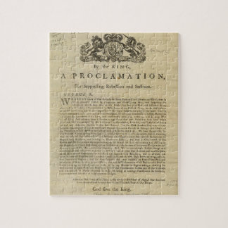 Proclamatie van de koning wegens onderdrukking van legpuzzel