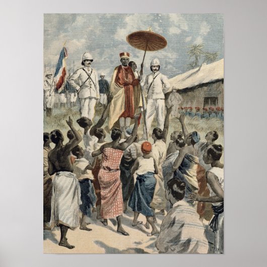 Proclamatie van de nieuwe koning van Dahomey Poster (Voorkant)