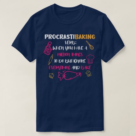 ProcrastiBaking Funny Baker Baking Lover T-shirt (Design voorkant)