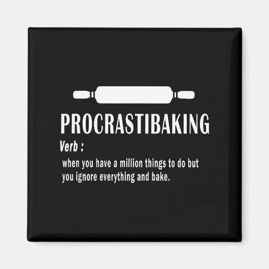 Procrastibaking Grappige Definitie - Bakliefhebber Magneet (Voorkant)