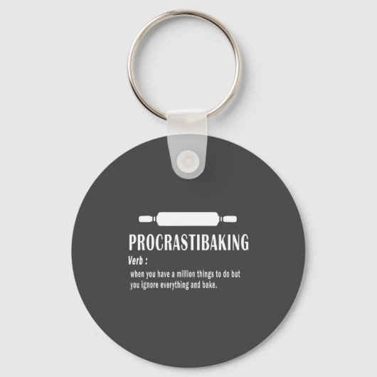 Procrastibaking Grappige Definitie - Bakliefhebber Sleutelhanger (Voorkant)