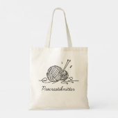 "Procrastiknitter" Canvas tas | Humor breien (Achterkant)