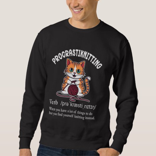 Procrastiknitting Funny Breien Uitstellen D Trui (Voorkant)